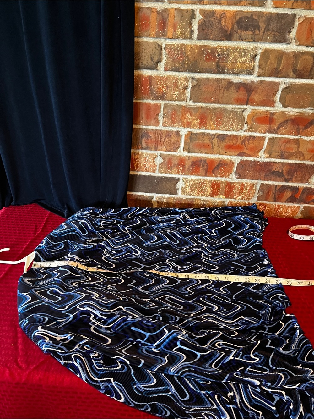 R&M Richards Navy & Black Printed Jacket with Black Maxi Skirt - Picture 5 of 7